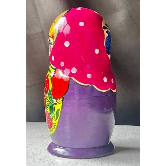 Hand-Painted Russian Matryoshka Nesting Dolls Set Of Five 6.5” tall Gift - Picture 14 of 15